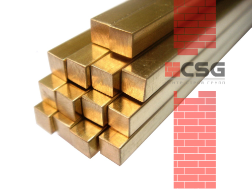 Квадрат латунный 20 п/тв, ПТ, длина 3 м, марка ЛС59-1